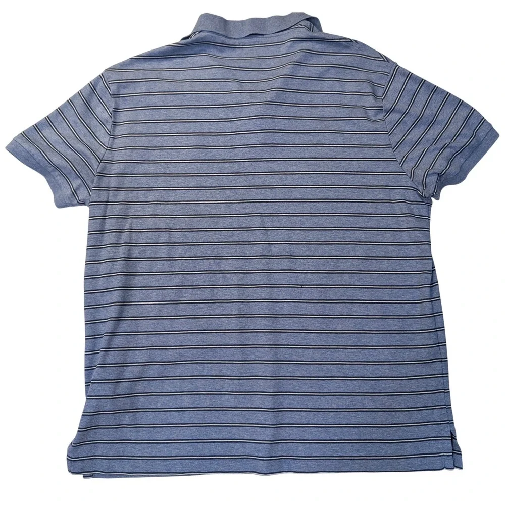 Polo Ralph Lauren‎ Custom Slim Fit Blue White Striped Polo Shirt Mens XL